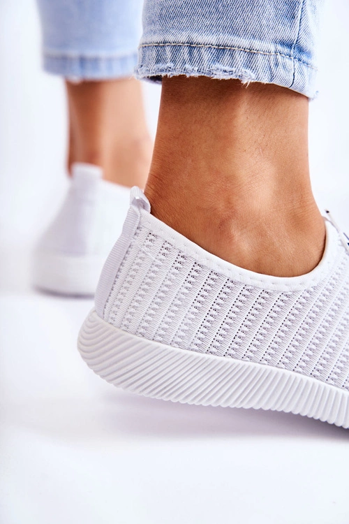 Damskie Buty Sportowe Slip-On Białe Charlien