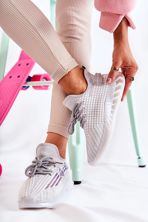 Damskie Buty Sportowe Wsuwane Szare Rokko