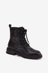 Skórzane Botki Workery Damskie Z Ozdobnym Detalem Maciejka K7180-01 Czarne