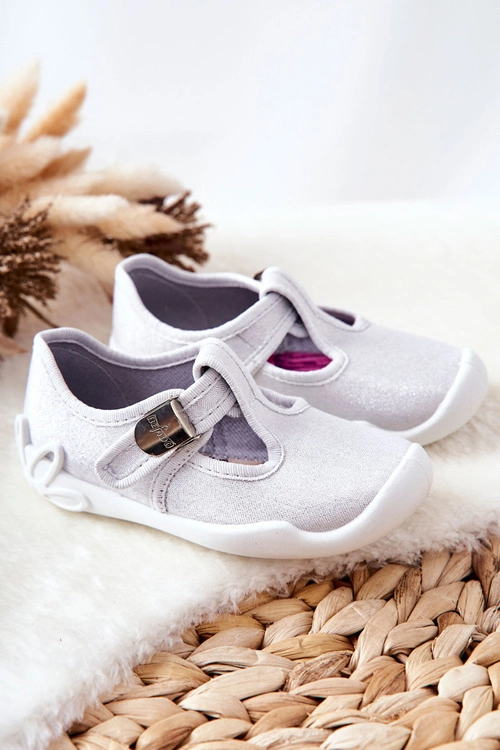 Papcie Baleriny Befado Błyszczące 115X001 Srebrne