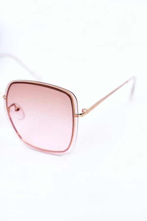 Złote Kwadratowe Okulary Brązowo-Różowe Ombre