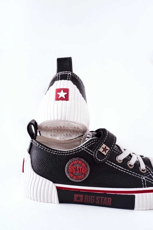 Dziecięce Skórzane Trampki BIG STAR II374042 Czarne