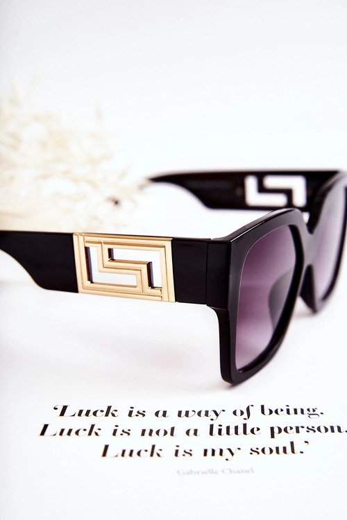 Damskie Modne Okulary Przeciwsłoneczne V120045 Czarno-Złote