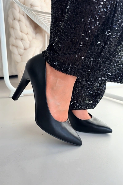 Szpilki Eko Skórzane Sergio Leone 1446 Czarne