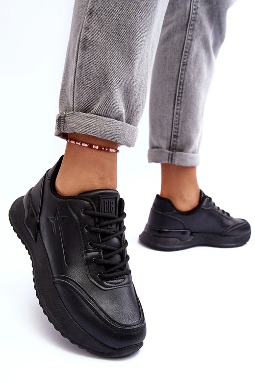 Damskie Klasyczne Buty Sportowe Big Star MM274223 Czarne