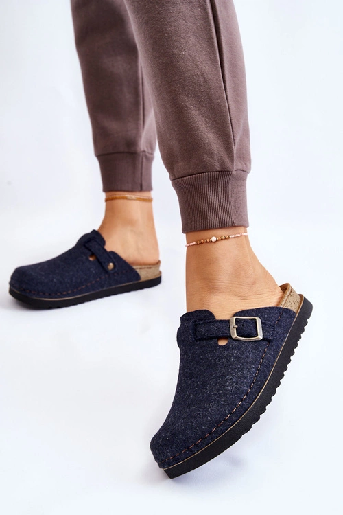 Damskie Papcie Klapki Profilaktyczne Inblu DJ-07-041 Granatowe