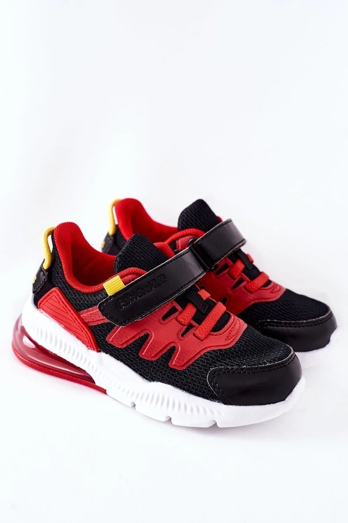 Dziecięce Sportowe Buty Na Rzep ABCKIDS Czarno-Czerwone