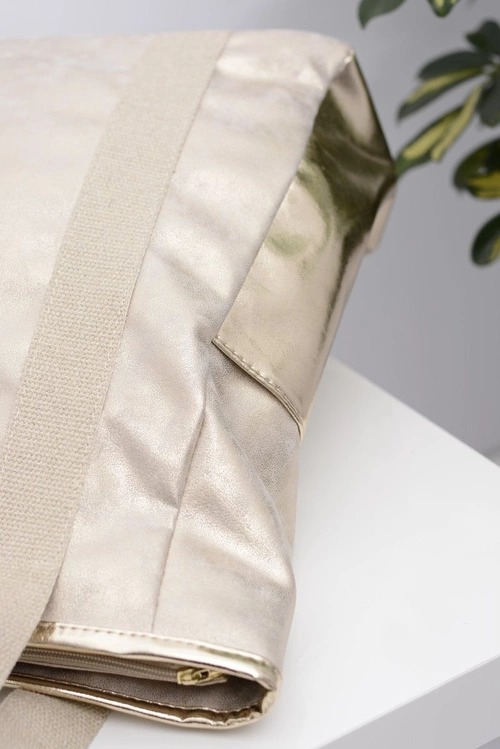 Damska Duża Złota Torba Shopper