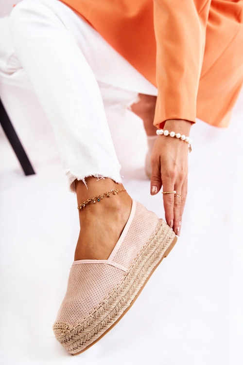 Damskie Espadryle Na Platformie Różowe Marise