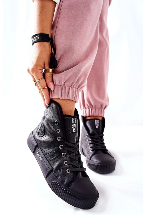 Damskie Ocieplane Trampki BIG STAR II274155 Czarne