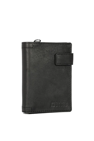 Portfel Męski Ze Skóry Naturalnej Big Star KK675003 Czarny