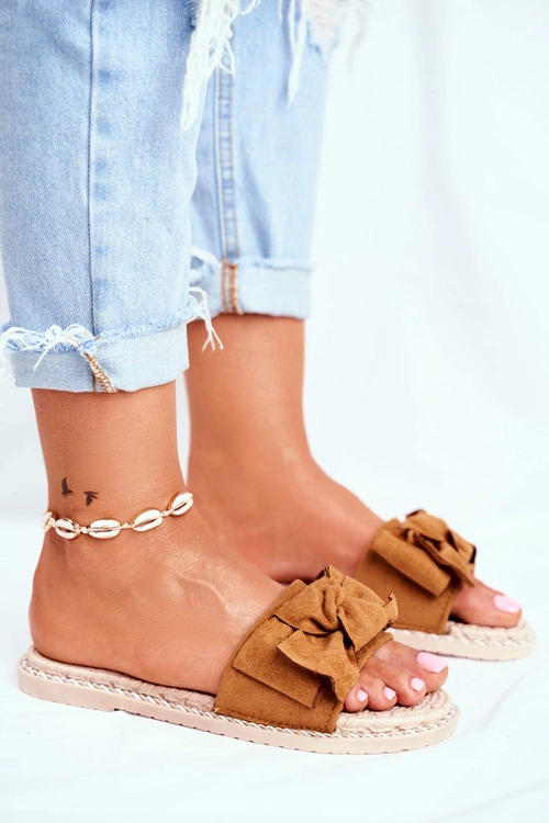 Klapki Damskie Z Kokardką Camel Happiness