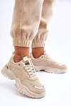 Klasyczne Sportowe Buty Na Platformie Beżowe Need It