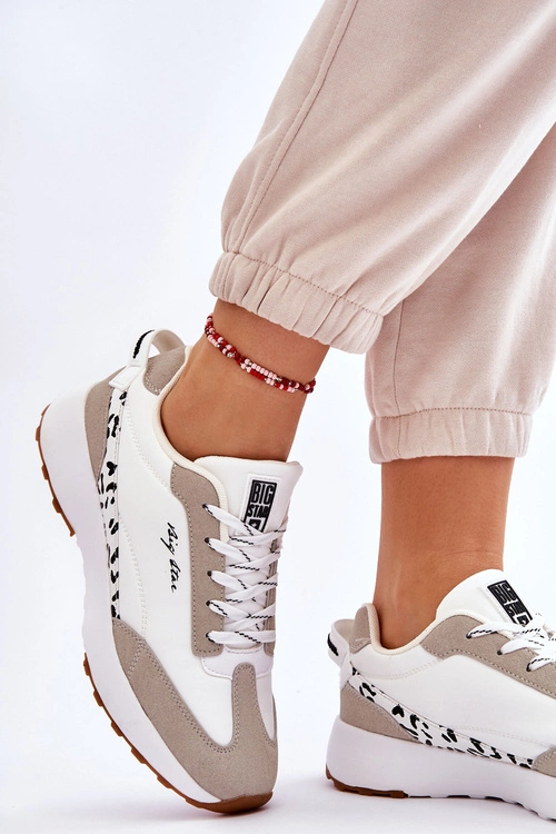 Damskie Sneakersy Memory Foam System Big Star LL274957 Białe