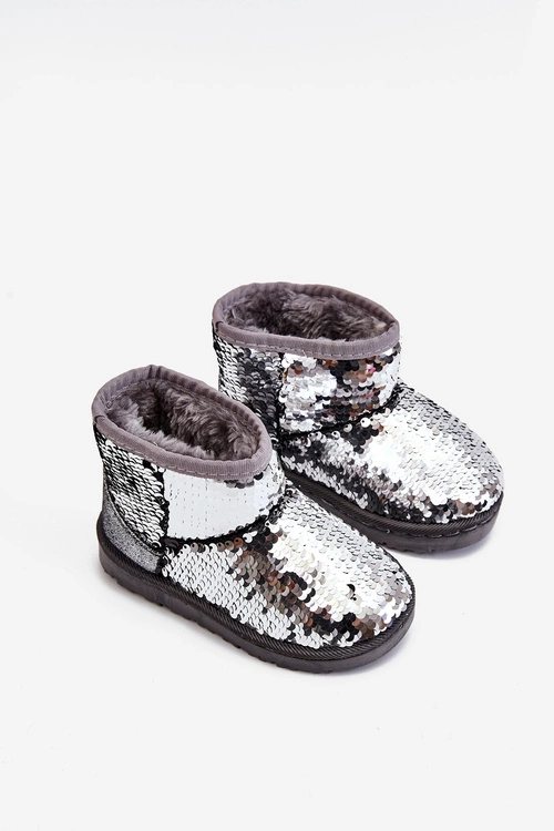 Dziecięce Ocieplane Śniegowce Z Cekinami Srebrne Shard