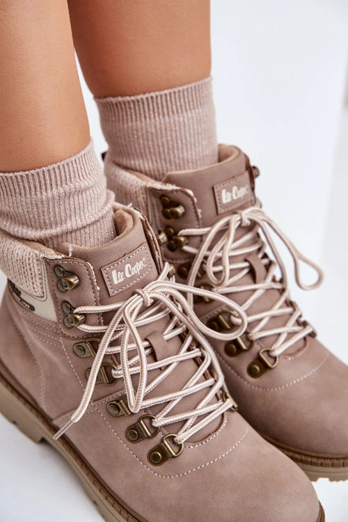 Ocieplane Trapery Damskie Lee Cooper LCJ-24-03-3042 Ciemnobeżowe