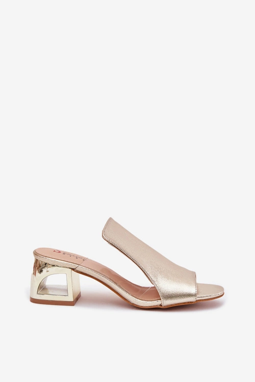 Klapki Damskie Na Słupku Złote Tessira