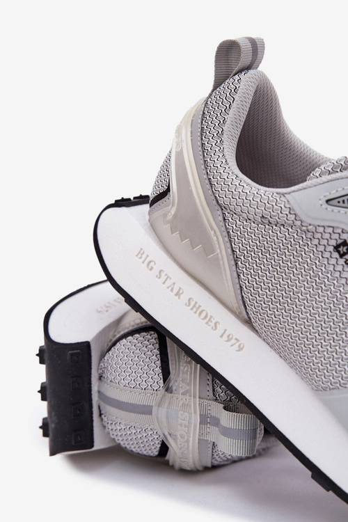 Sneakersy Męskie Na Platformie Big Star RR174358 Hi-Poly System Szare