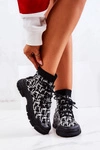 Buty Sportowe Skarpetkowe Czarno-Białe Kandice