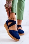 Damskie Zamszowe Espadryle Big Star JJ276037 Granatowe