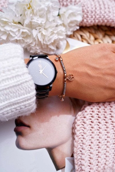 Damska Bransoleta Łańcuszek Drzewo Życia Różowe Złoto Tree