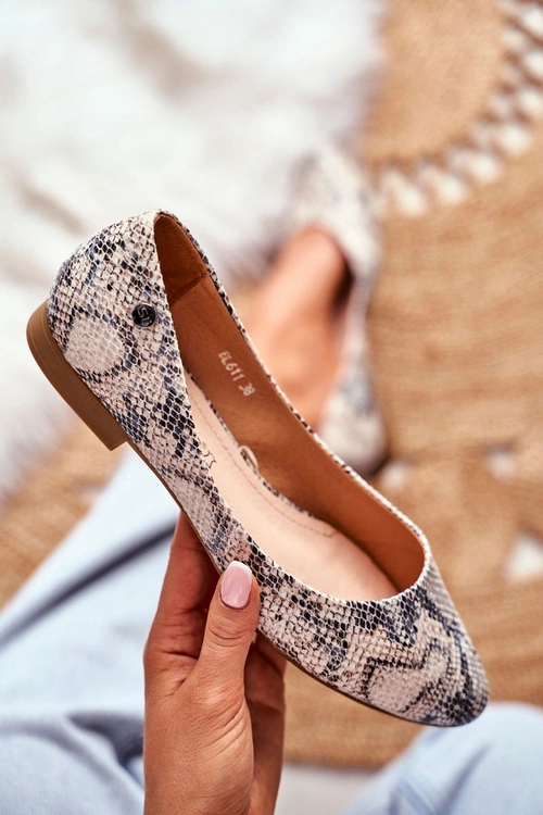 Baleriny Damskie Sergio Leone Biały Wąż BL611 Nemsis