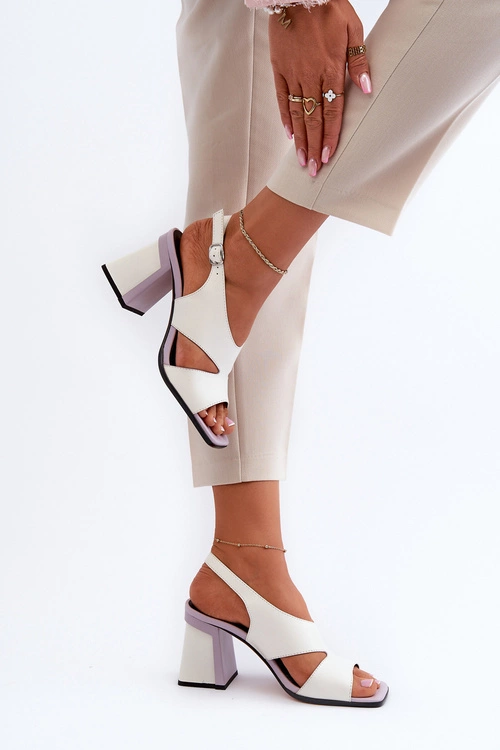 Sandały Damskie Na Słupku Białe D&A MR38-153