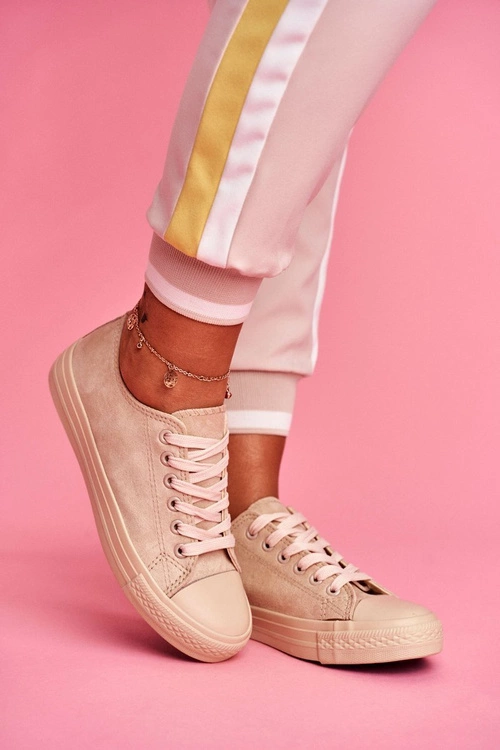 Damskie Trampki Zamszowe Beżowe El Paso