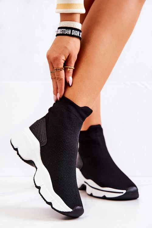 Buty Sportowe Wysoka Skarpeta Czarne Bailee