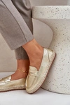 Espadryle Damskie Z Jutową Plecionką Na Płaskiej Podeszwie Złote Shilova