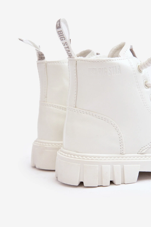 Ocieplane Lakierowane Botki Dziecięce Big Star MM374142 Białe