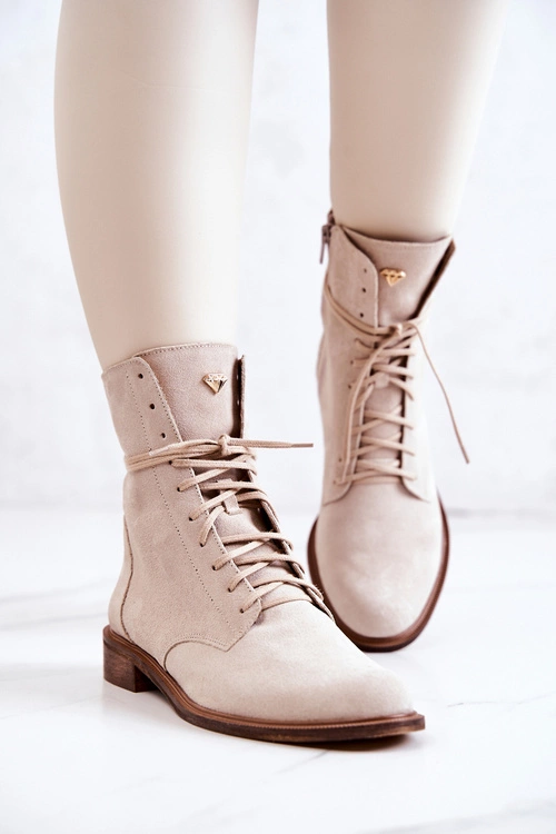 Botki Zamszowe Nicole Jasnobeżowe 2697