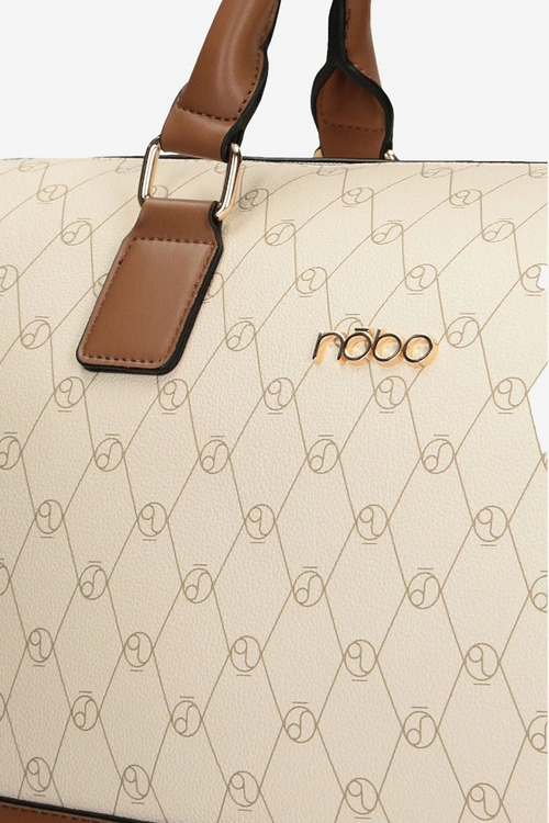 Duża Torba Podróżna NOBO P1250-CM00 Beżowo-Brązowa