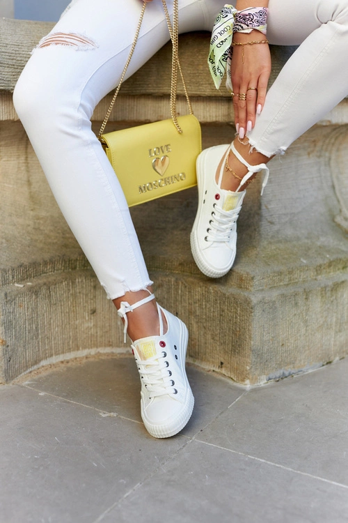 Damskie Niskie Trampki BIG STAR JJ274384 Białe