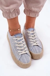 Trampki Damskie Na Platformie Z Plecionką Lee Cooper LCW-25-02-3283 Niebieskie