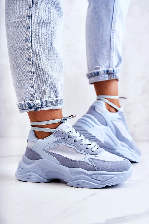Damskie Buty Sportowe Sneakersy Niebieskie Bacaris