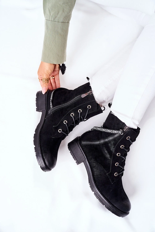 Botki Damskie Workery Czarne Goorey