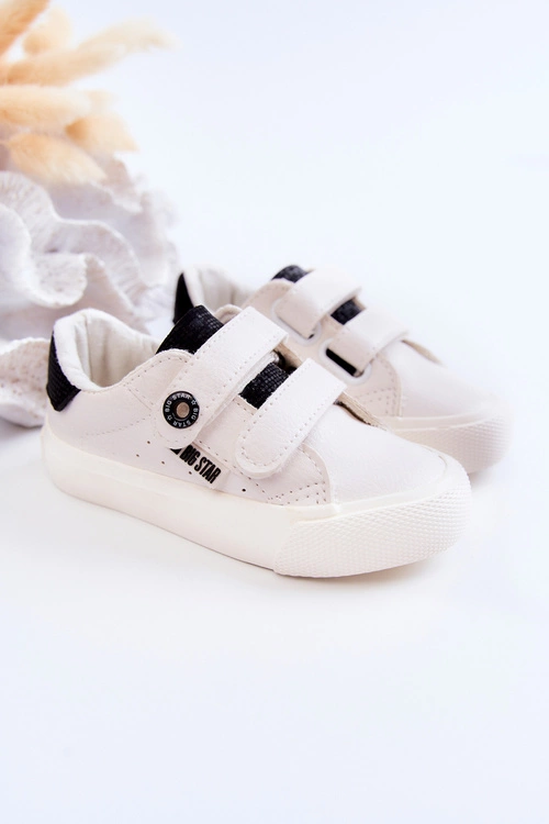 Dziecięce Trampki Na Rzepy Big Star JJ374108 Biało-Czarne