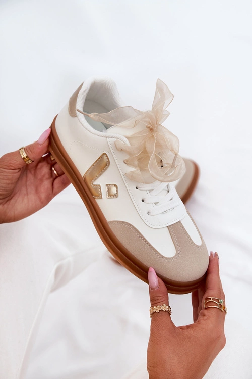 Sneakersy Damskie Eko Skórzane Białe Micca