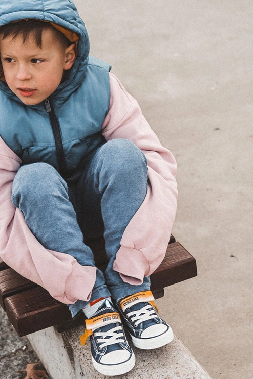 Dziecięce Niskie Trampki BIG STAR JJ374072 Granatowe