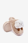 Dziecięce Ocieplane Papcie Z Futerkiem Beżowe Rubee