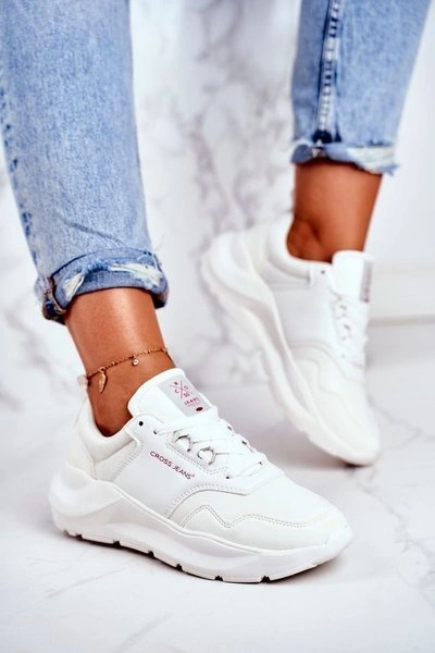 Sportowe Damskie Buty Sneakersy Cross Jeans Białe GG2R4042C