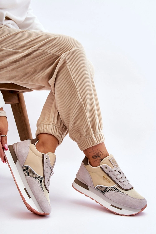 Modne Sneakersy Memory Foam System Big Star LL274364 Beżowe