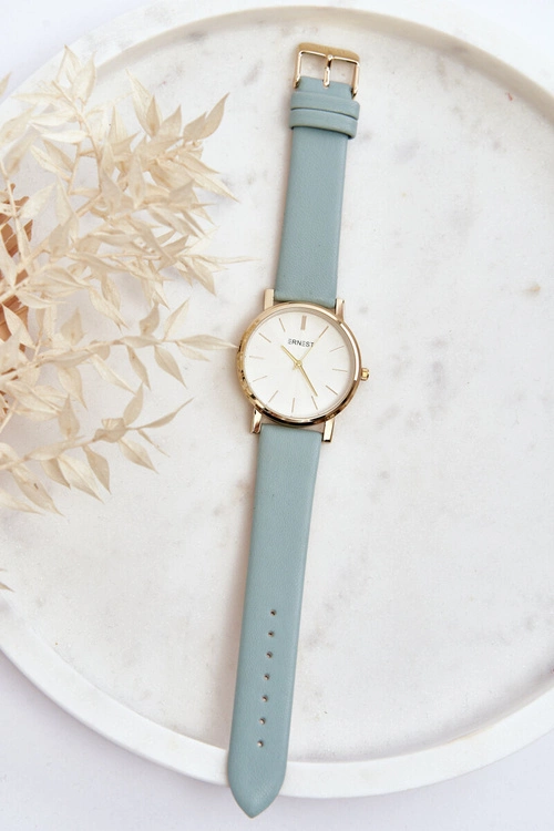 Damski Zegarek Ze Złotą Kopertą Ernest Miętowy Vega