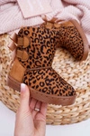 Dziecięce Botki Śniegowce Z Futerkiem Leopard Fiona