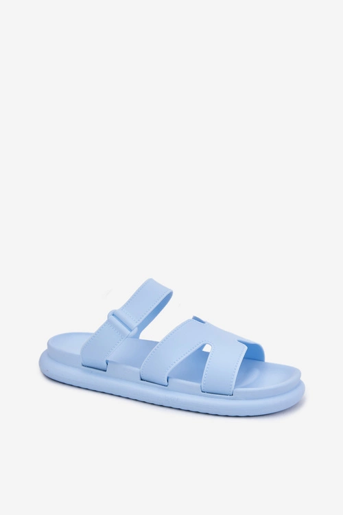 Gumowe Klapki Damskie Z Paskiem Niebieskie Tavirae