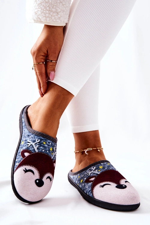 Papcie Ocieplane Renifer Niebieskie Taffy