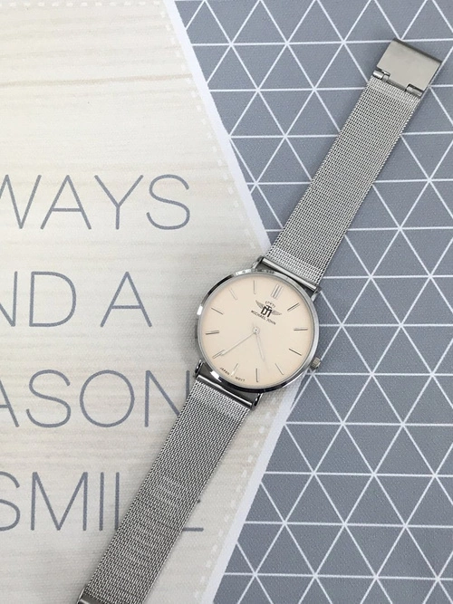 Damski Zegarek Michael John Florence Srebrno Beżowy 40mm