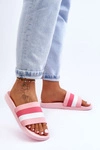 Damskie Klapki W Paski Różowe Vision