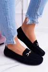 Mokasyny Damskie Zamszowe Comfort Czarne Anzio
